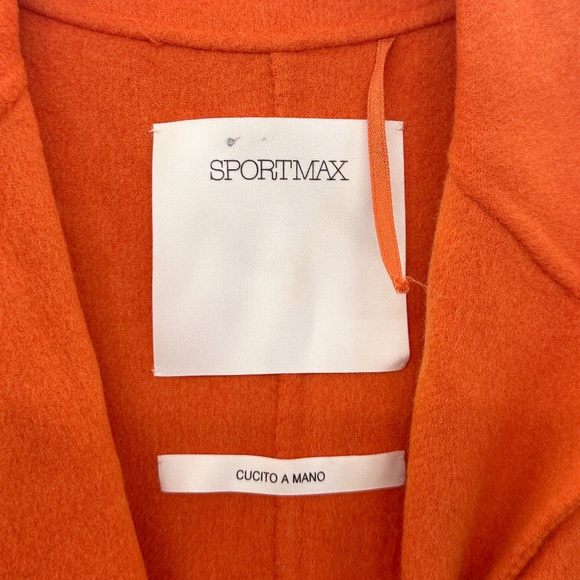 Sportmax Eva Orange Wool/Cashmere Belted Designer Coat Max Mara Women IT36 US2 - Picture 5 of 16